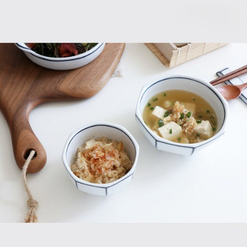Octagonal rice bowl