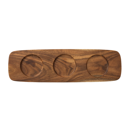 Wooden Dipping Bowl Tray