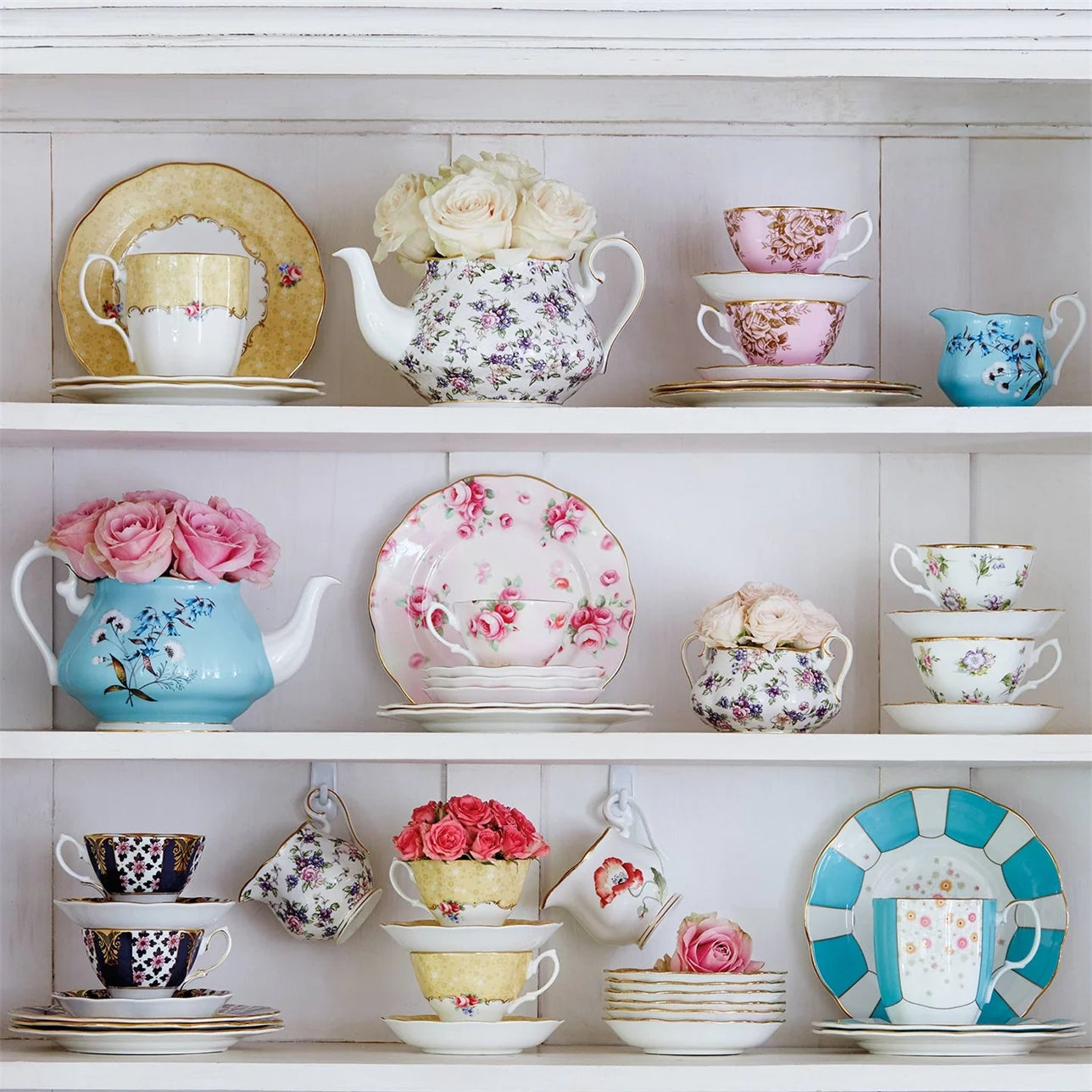 1940 English Chintz 3-Piece Tea Set