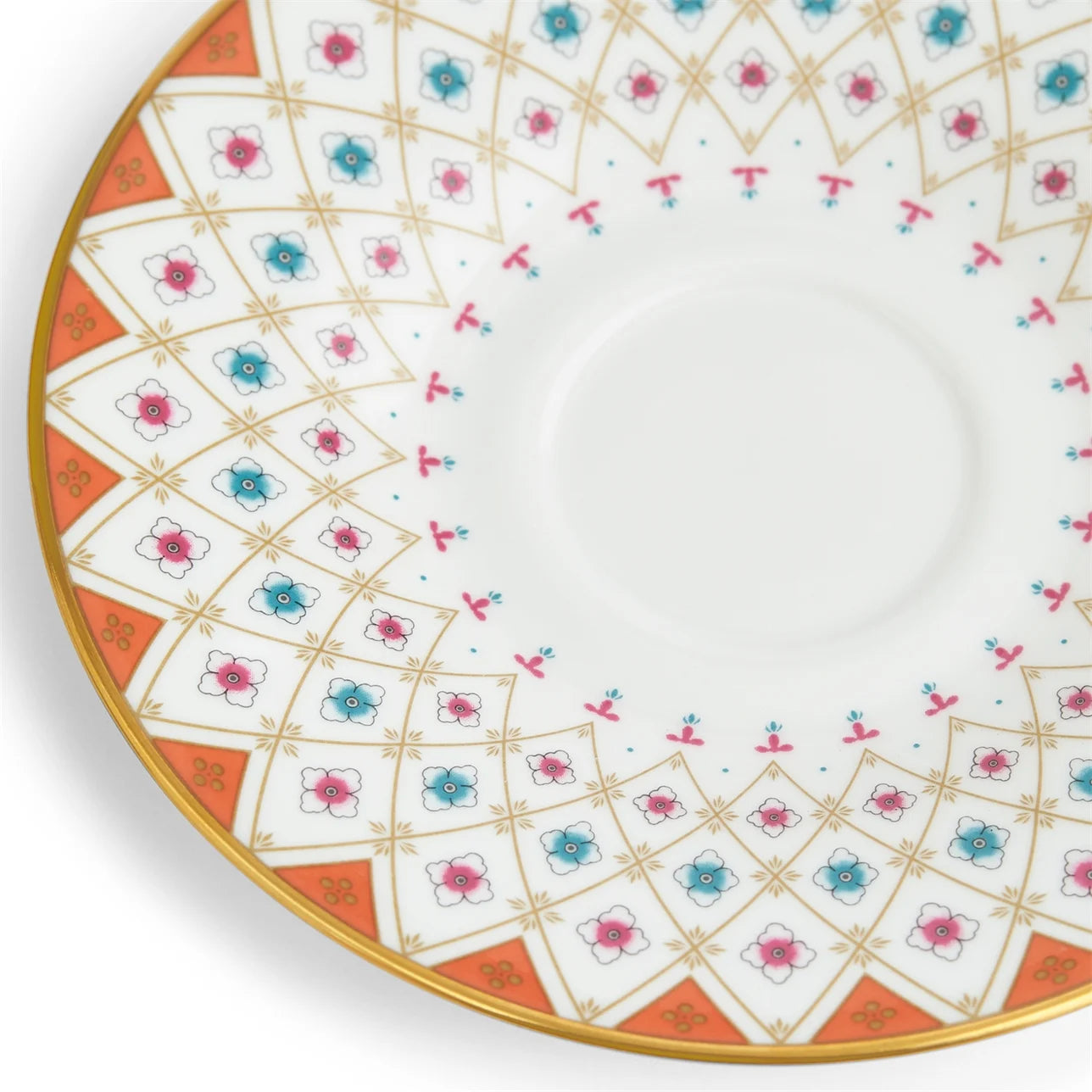 Peony Diamond Teacup & Saucer Set