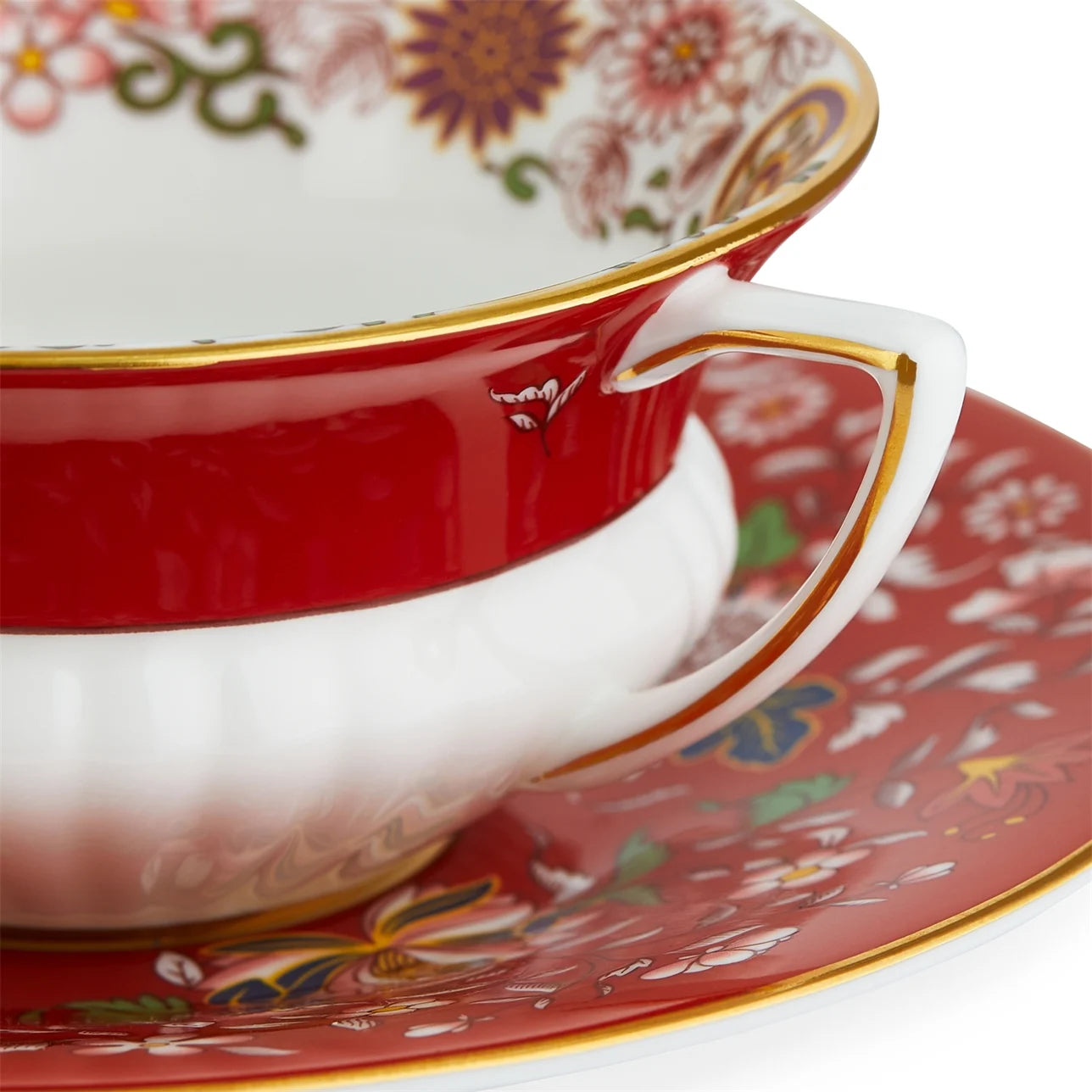 Crimson Orient Teacup & Saucer Set