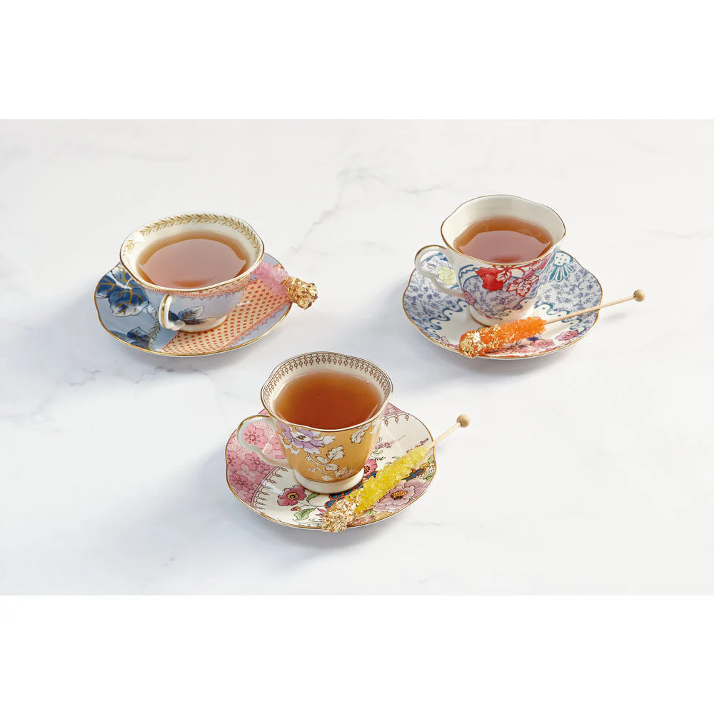 Yellow Floral Bouquet Teacup & Saucer