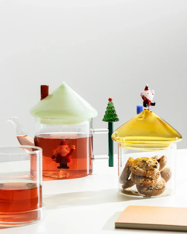 Teapot Santa Claus green lid