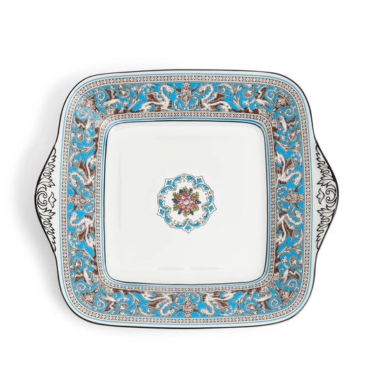 Florentine Turquoise Square Cake Plate