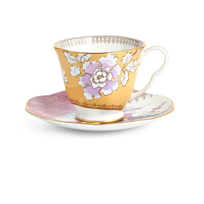 Yellow Floral Bouquet Teacup & Saucer