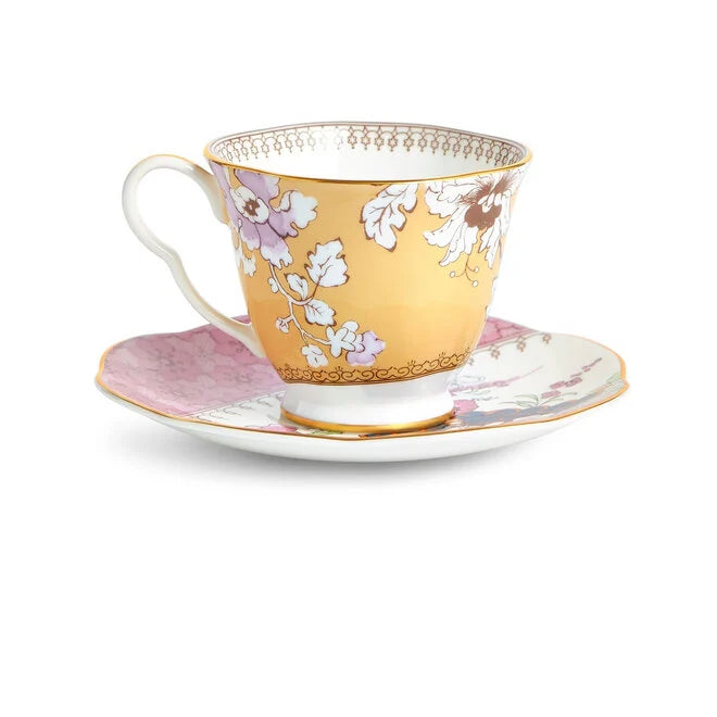 Yellow Floral Bouquet Teacup & Saucer