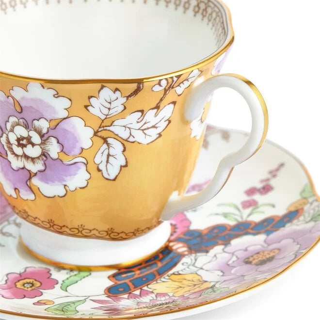 Yellow Floral Bouquet Teacup & Saucer